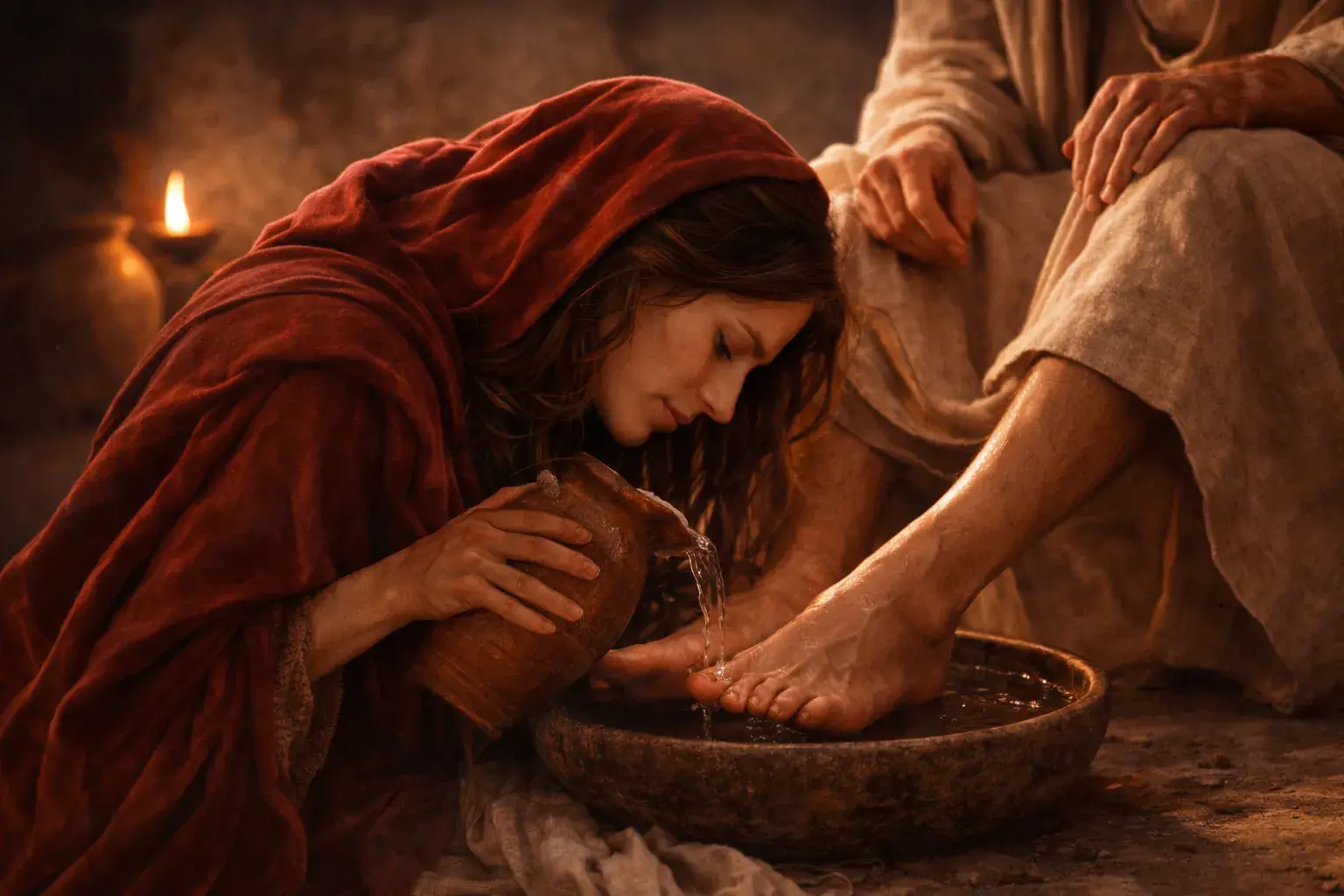 Maria Madalena e os pés de Jesus